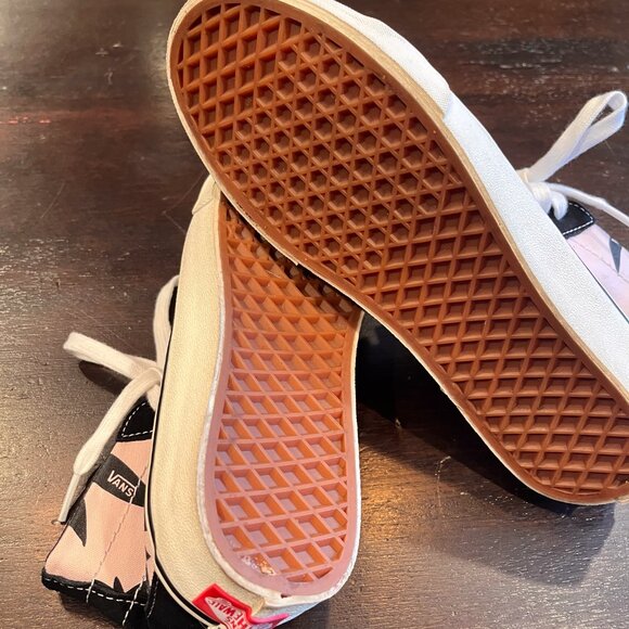 VANS PALM TREE PRINT HI-TOP CANVAS SK8 SHOES PINK/BLACK Womens 8.5 - Picture 4 of 4